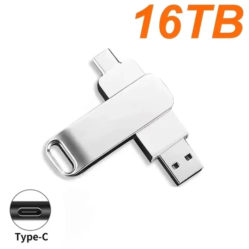 Clé USB flash 16TB haute vitesse USB 3.2 et Type-C - Stockage étanche pour sauvegarder photos et vidéos de pêche