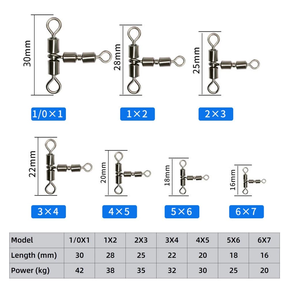 Rotules DNDYUJU 10 pièces double connecteur rotation rapide pour ligne de pêche accessoires