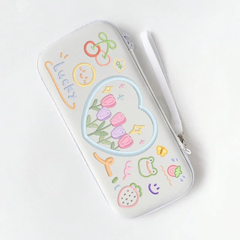 Sac de stockage Tulip Flower pour Nintendo Switch - Coque dure étanche et portable