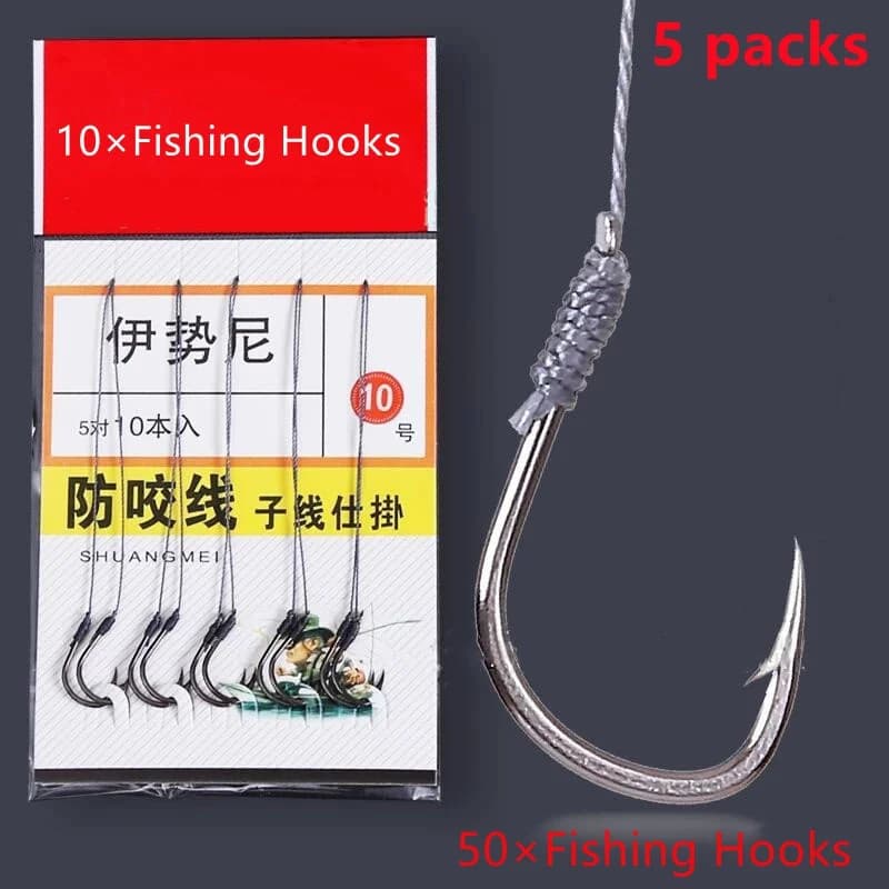 Lot de 5 hacks double pointe robustes pour ligne principale ou sous-ligne accessoires pêche carnassiers
