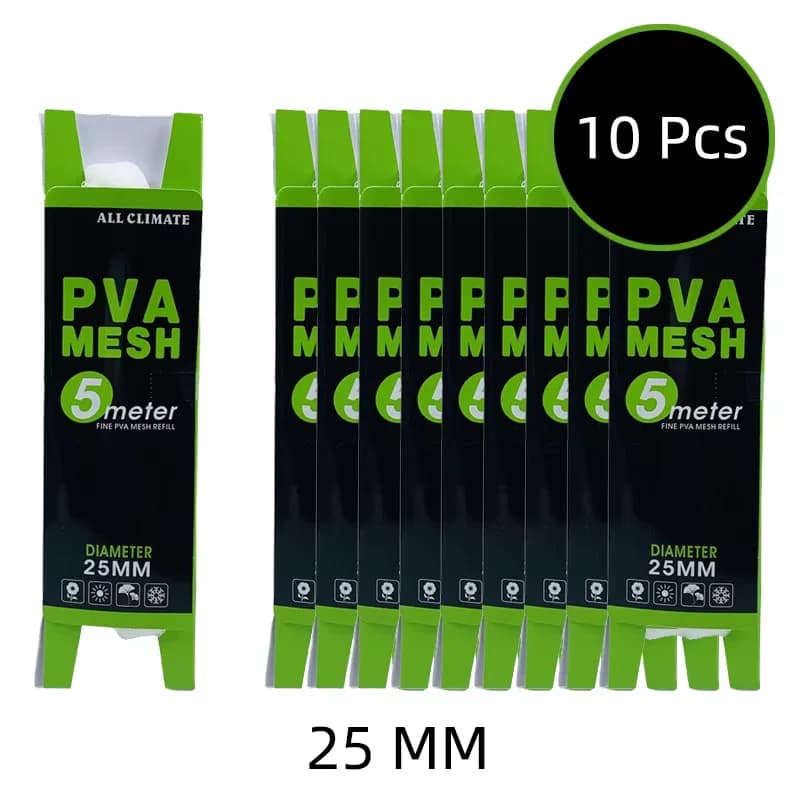 10 filets mesh PVA dissolution eau pêche carpe feeder lanceur appât 5m 18-44mm montage