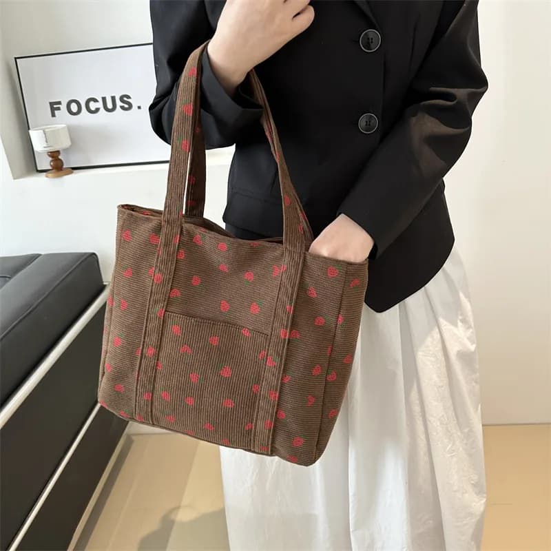 Sac à main paille fraises plage pêche femme polyvalent bandoulière grande capacité tote