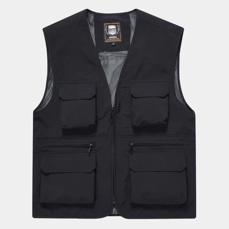 Veste légère homme à multiples poches, style décontracté et fonctionnel pour la pêche en extérieur