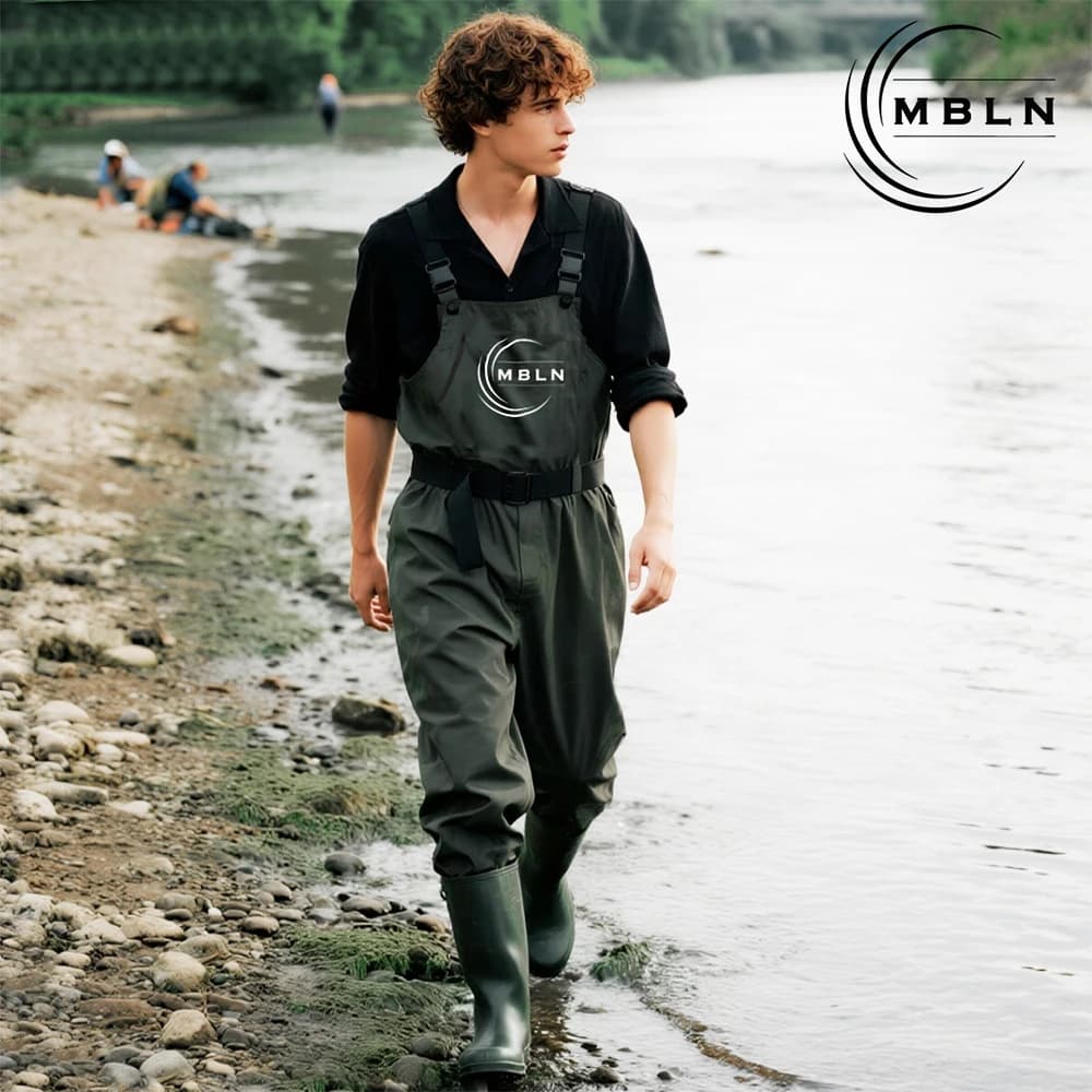 Pantalon de pêche waders PVC étanche respirant avec zip pour la pêche à la mouche et la chasse