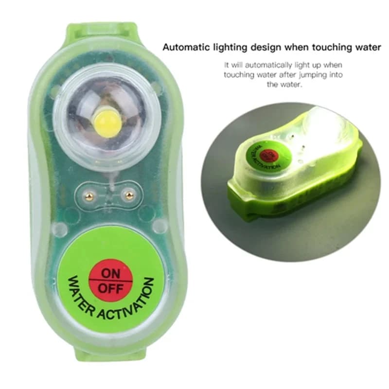 Lampe LED pour gilet de sauvetage étanche activation eau mer adulte sécurité pêche bateau survie