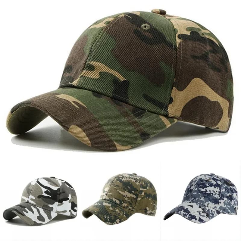 Casquette baseball camouflage coton été pêche unisexe anti-UV snapback ajustable sport