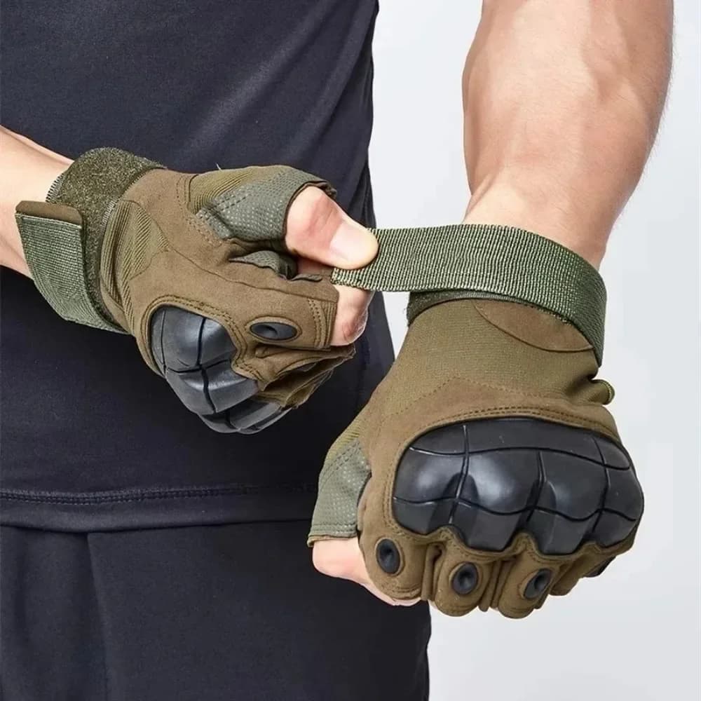 Gants tactiques mi-doigts anti-dérapants pour pêche sportive et protection mains outdoor