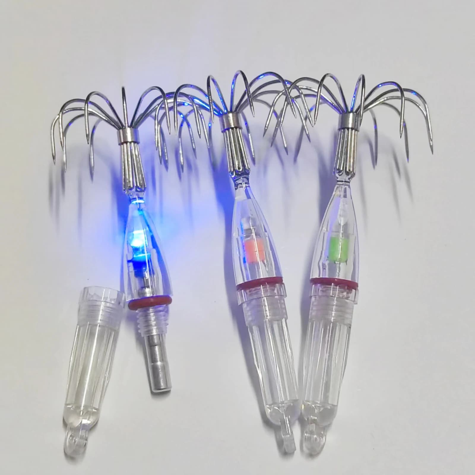Hameçons de pêche au calmar lumineux LED, appâts anti-corrosion faciles à utiliser - Lot de 1