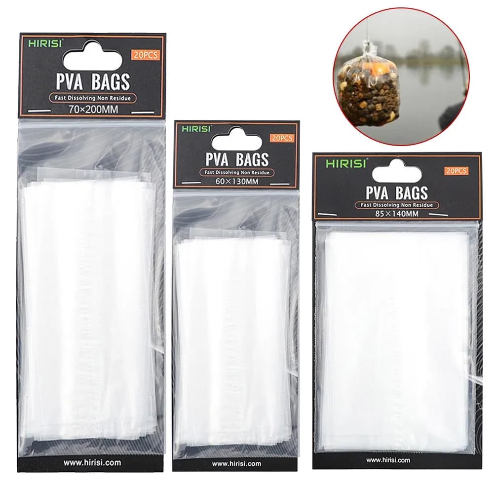 Sachets PVA solubles 20 pièces pour bouillettes carpe - accessoires pêche écologique à dissolution rapide