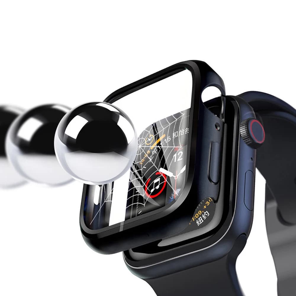 Verre trempé + coque PC pour Apple Watch Ultra 3 2 - protection complète pêche