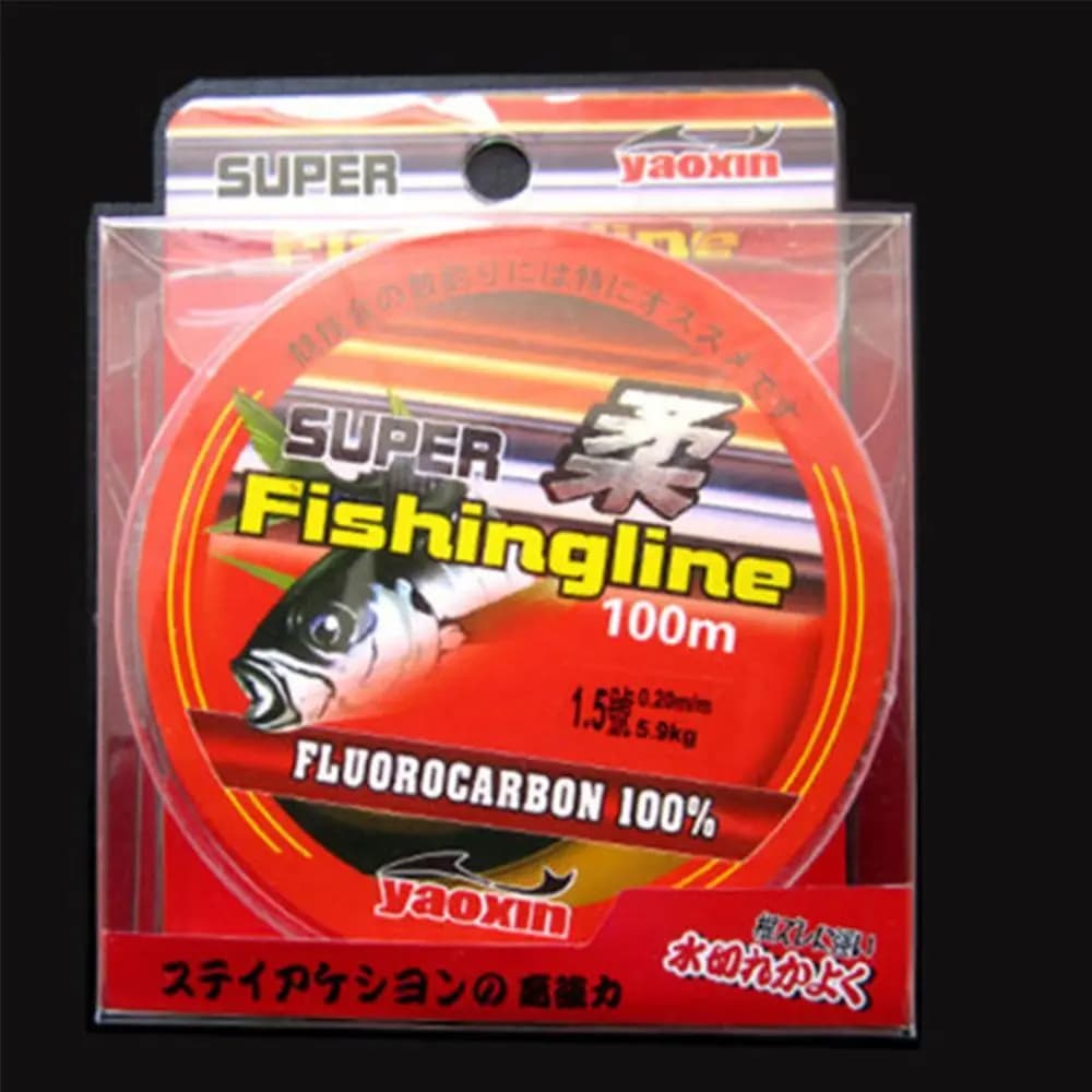 Ligne de pêche fluorocarbone 100M ultra résistante, diamètres 0.8 à 8.0 pour tous types de pêche