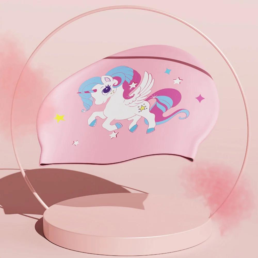 Set lunettes natation licorne rose enfant bonnet silicone étanche anti-buée sous-marin