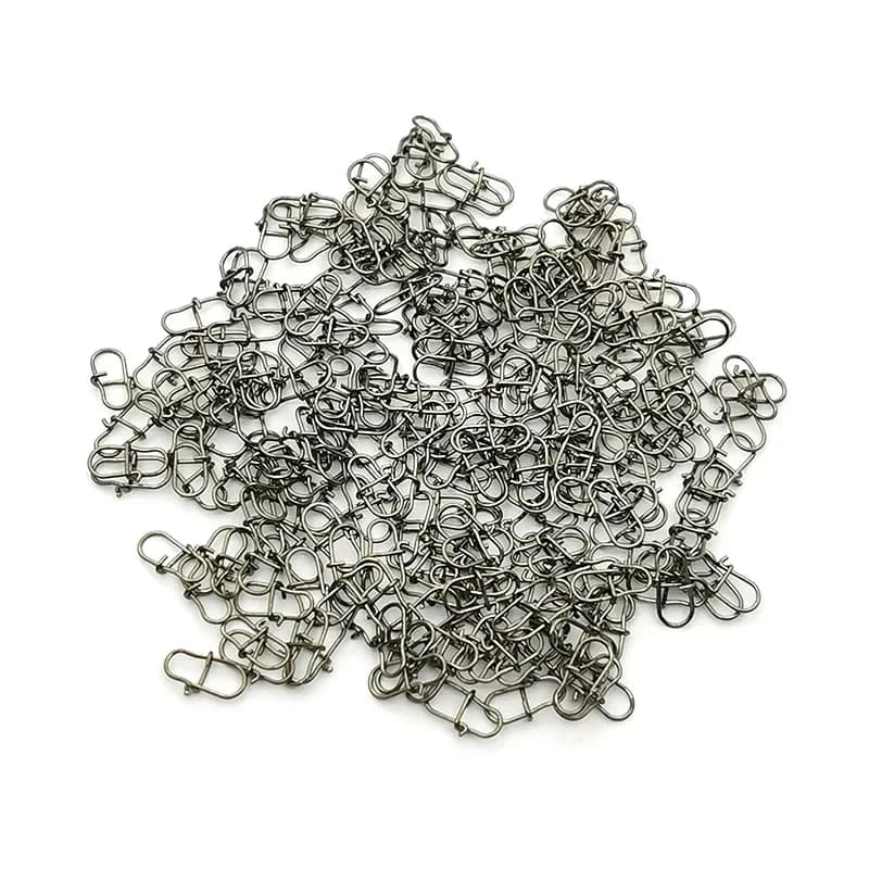 Lot 50 émerillons acier inoxydable pêche - Connecteurs clips bascules accessoires mer leurres