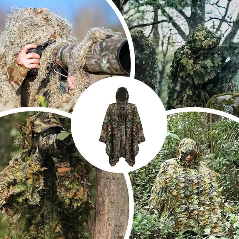 Vêtements ghille camouflage 3D jungle observation oiseaux pêche extérieure respirant confortable homme femme