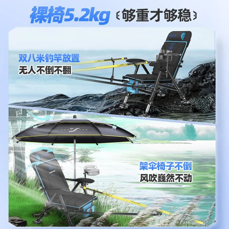 Chaise pêche européenne YUZHIYUAN nouvellement épaissie spéciale sauvage pliante tout-terrain équipement