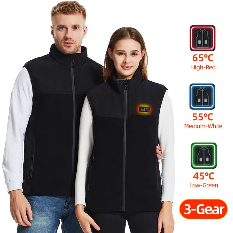 Gilet chauffant USB rechargeable pêche chasse - Veste électrique homme femme chauffante extérieure