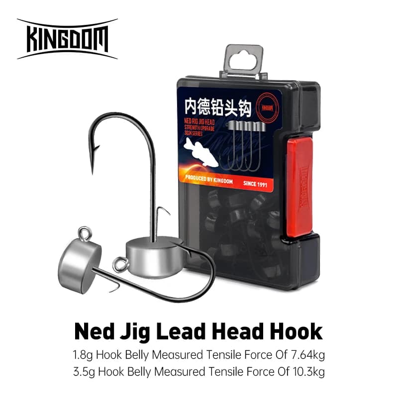 Kingdom 12 hameçons Ned Rig 1.8g à 4.2g pour leurres souples pêche carnassiers truite