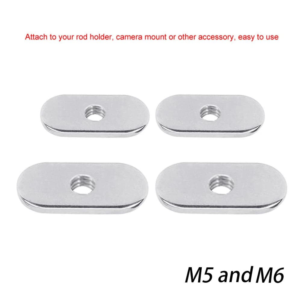 4 écrous coulissants inox M5 M6 rail kayak canoë montage support canne à pêche pêche