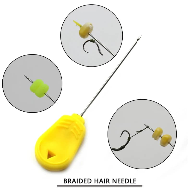Perceuse à bouillettes et aiguille de chargement - Outils pour montages cheveu et préparation d'appâts carpe