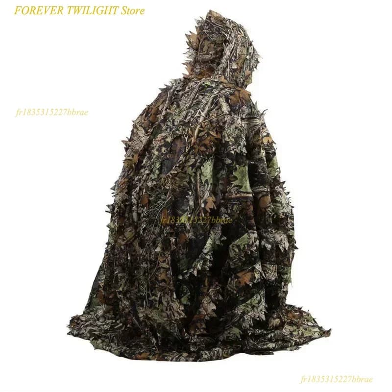 Poncho camouflage feuilles d'érable 3D 120x160cm - Vêtement pêche polyvalent couverture complète équipement