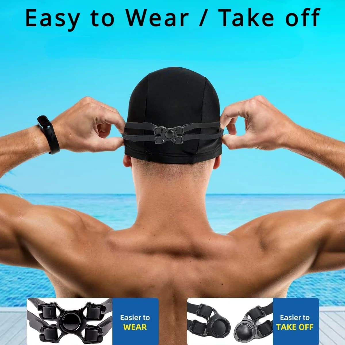 Lunettes de natation sans cadre polarisées avec étui et spray anti-buée adultes