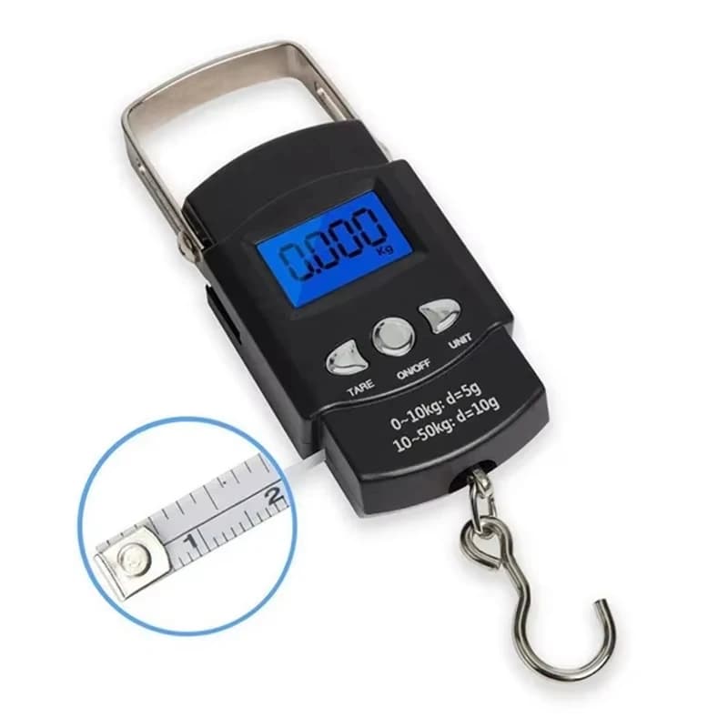 Balance suspendue numérique portative 50kg pour peser poissons et bagages de voyage