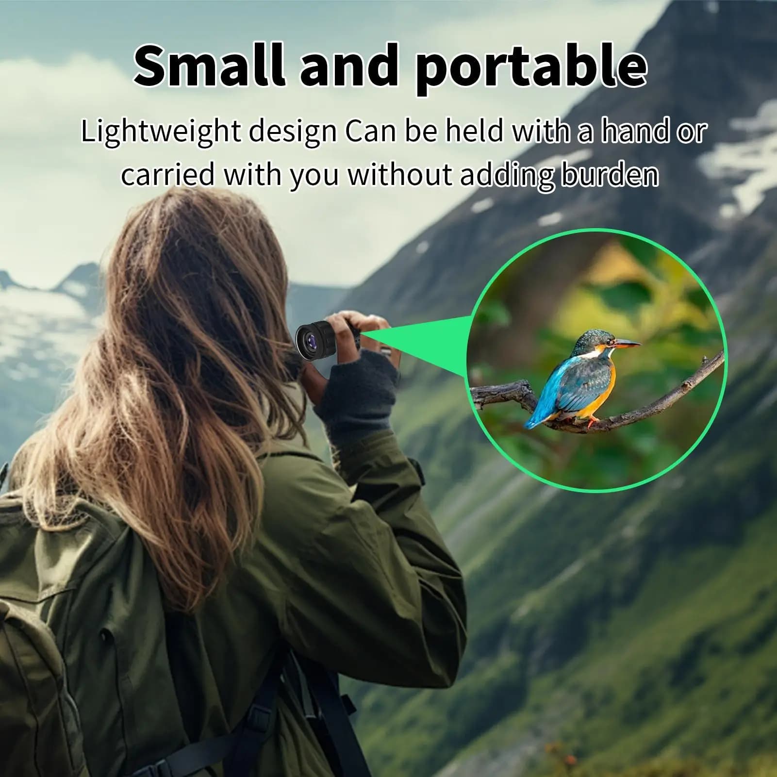 Télémètre monocular 7x multifonction pour pêche, observation oiseaux, randonnée et activités outdoor