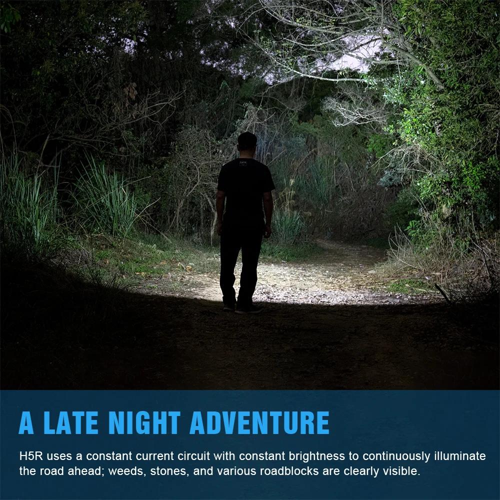 Lampe frontale Trustfire H5R rechargeable USB 600lm pour pêche, chasse et camping