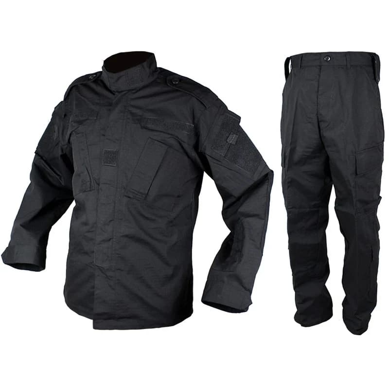 Ensemble combat BDU noir pantalon veste tactique pour pêche tir et entraînement outdoor