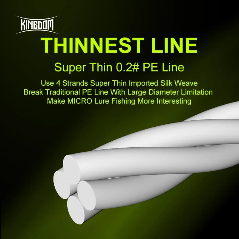 Ligne de pêche PE tressée Kingdom 100M 150M super résistante pour la pêche à la carpe