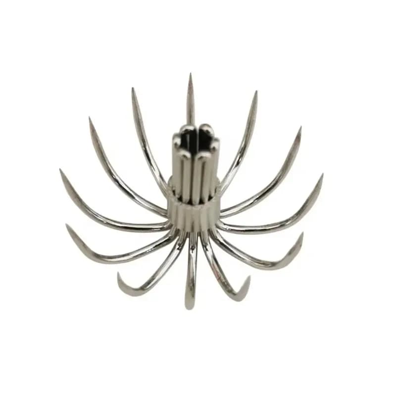 20 hameçons à calmar miniatures en acier inoxydable - Accessoires pour appâts couronne parapluie - Artisans pêche DIY