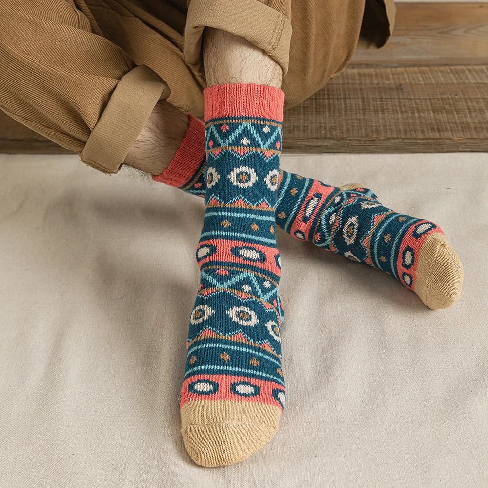 Lot 5 paires chaussettes Noël design original épaisses chaudes couple hommes femmes taille unique