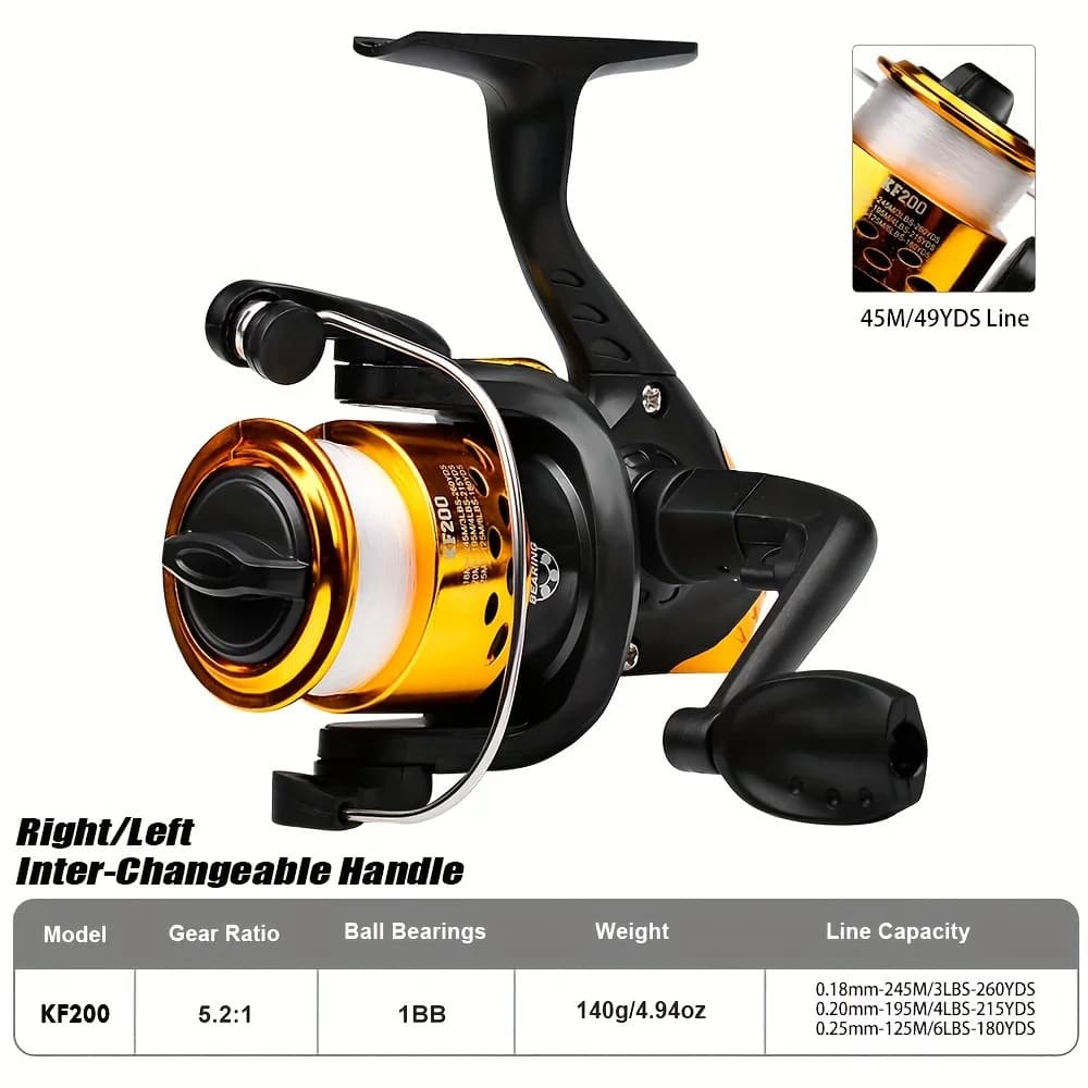 Moulinet ice fishing plastique 5.2:1 pour pêche sur glace avec leurres et ligne volante