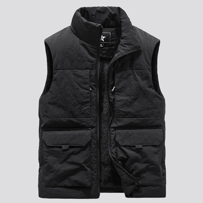 Veste sans manches homme polaire chaude hiver grande taille 6XL avec multiples poches