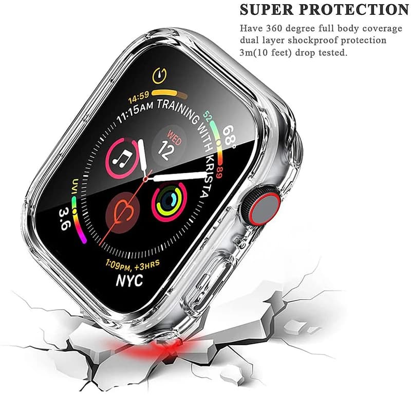 Protection Verre Trempé + Coque pour Apple Watch 45mm 41mm - Anti-Rayures pour Pêche et Sports Extrêmes