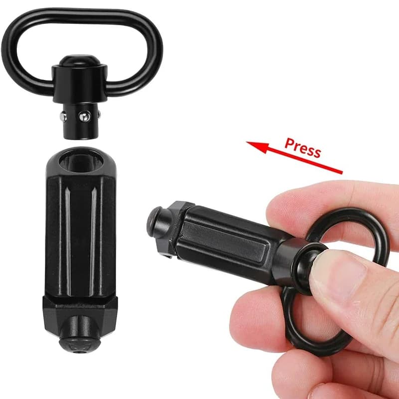 Adaptateur QD Sling Swivel 360° 1.25 pouce avec bouton-poussoir pour sangle d'épaule de chasse