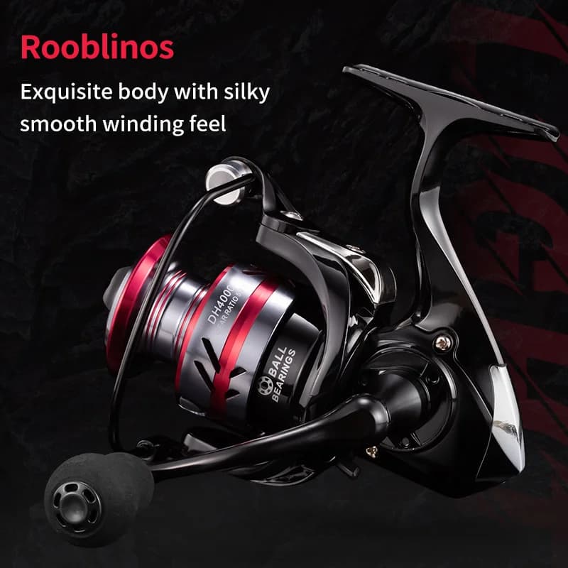 Moulinet spinning ROOBLINOS DH ultra-léger cadre métal - Pêche mer et eau douce rapide