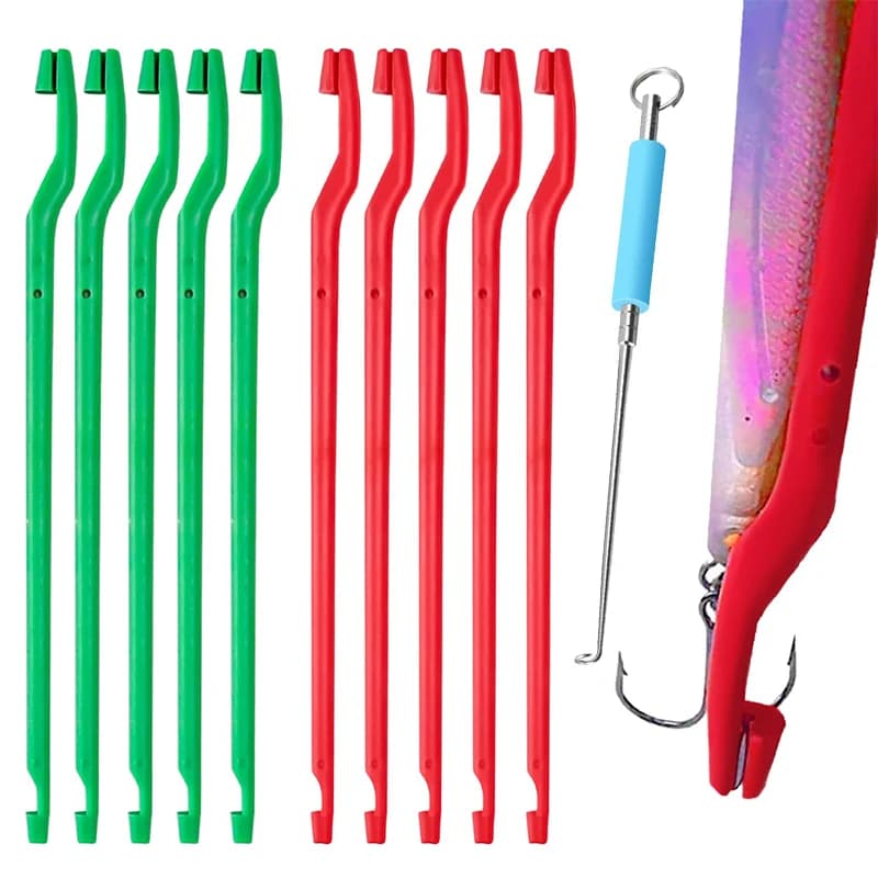 Dégorgeoir poisson 3 pièces plastique portable - outil extraction hameçons pêche accessoire décrochage sécurisé