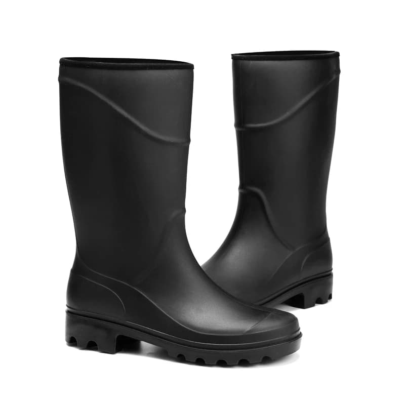 Bottes de travail homme hautes en caoutchouc imperméables antidérapantes pour chantier et protection