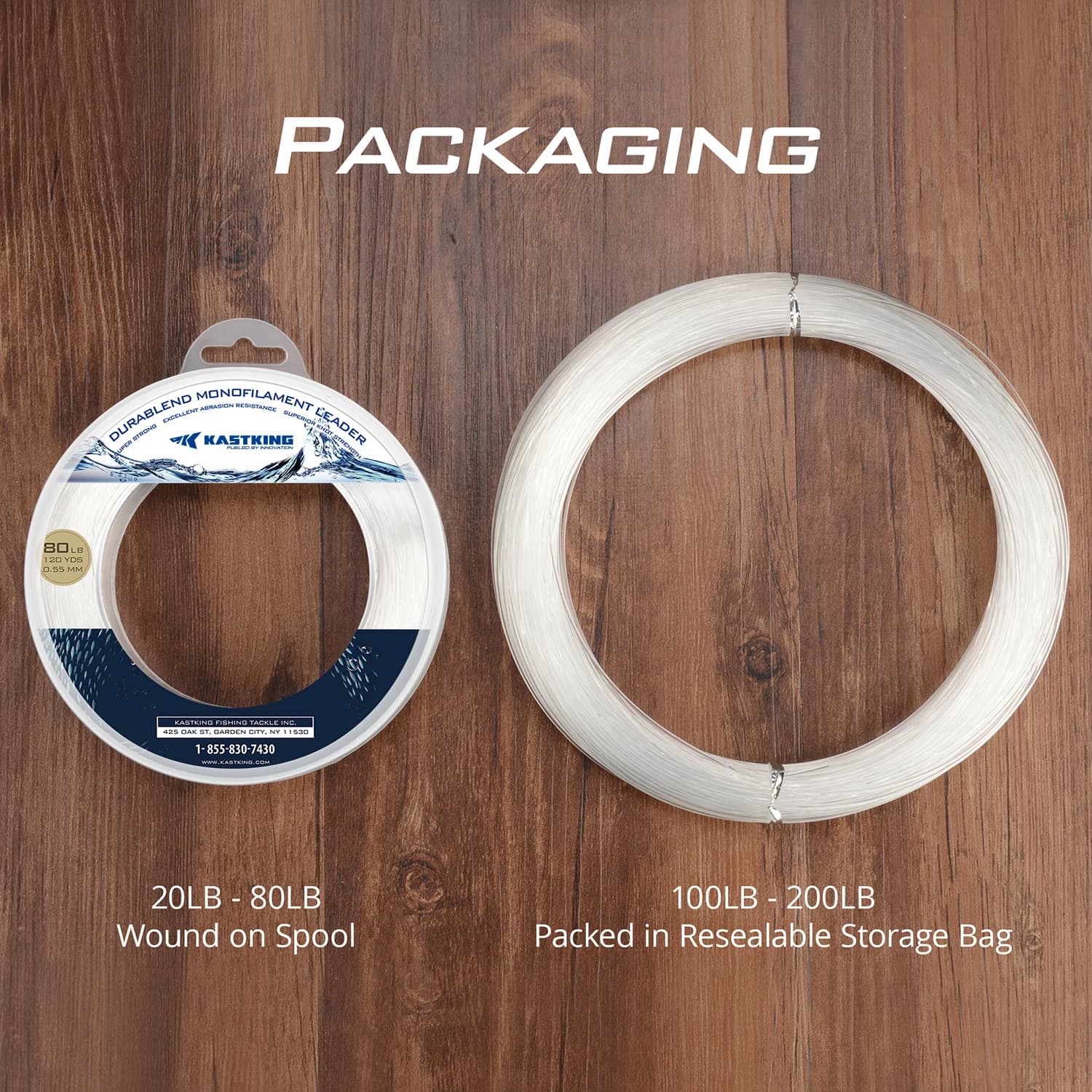 Ligne de pêche monofilament KastKing haute résistance 20-200LB pour bateau et mer