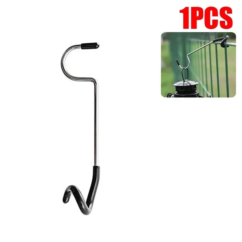 Porte-lampe crochet inox portable pour tente pêche camping chasse éclairage extérieur pratique accrochage