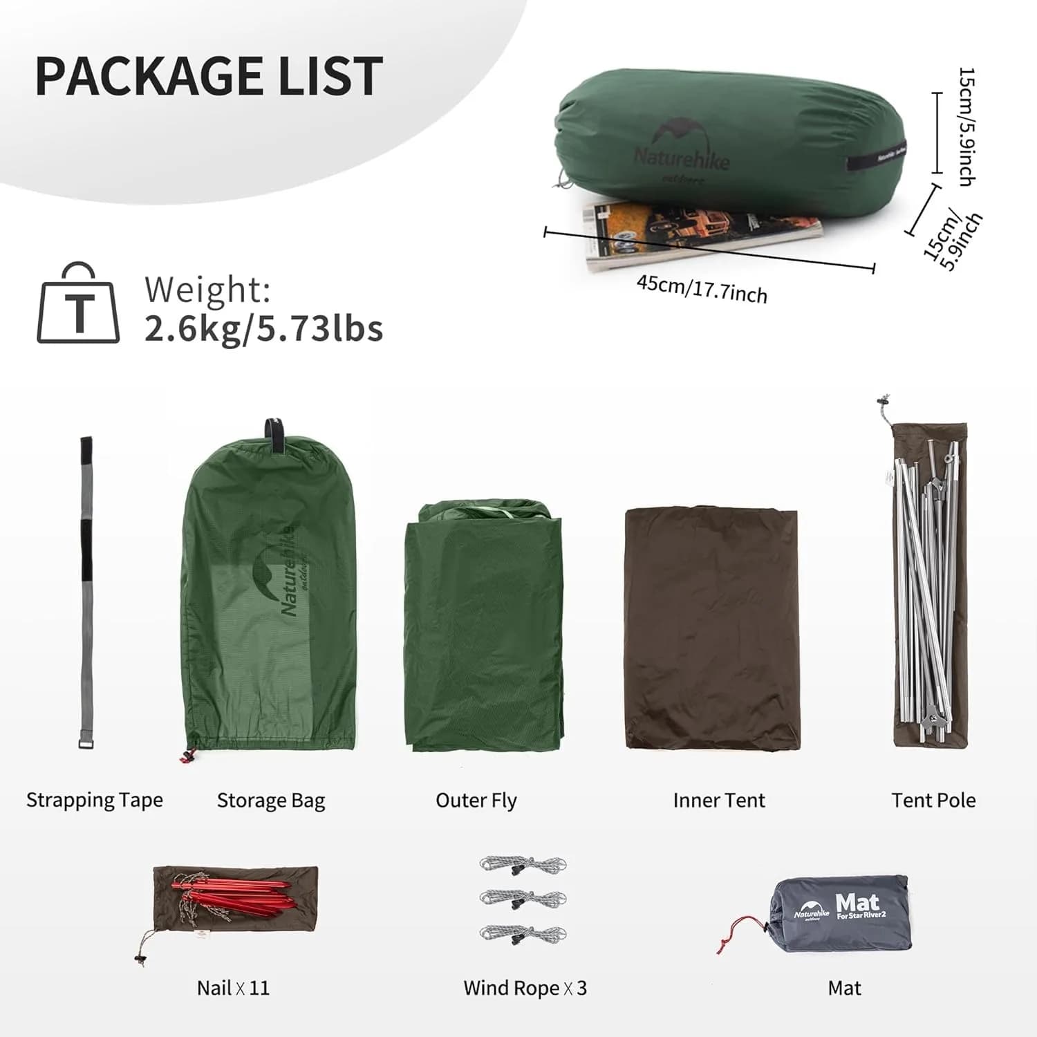 Tente 4 saisons 2 personnes Naturehike Star-River waterproof pour pêche et randonnée