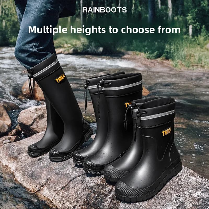 Bottes de pluie hautes homme anti-dérapage imperméables pêche vadrouille élastique montagne