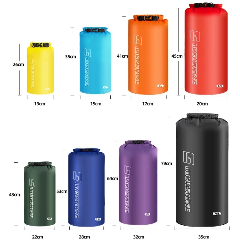Sac étanche 3L à 75L ultra-léger pour rafting kayak natation rangement vêtements sports nautiques