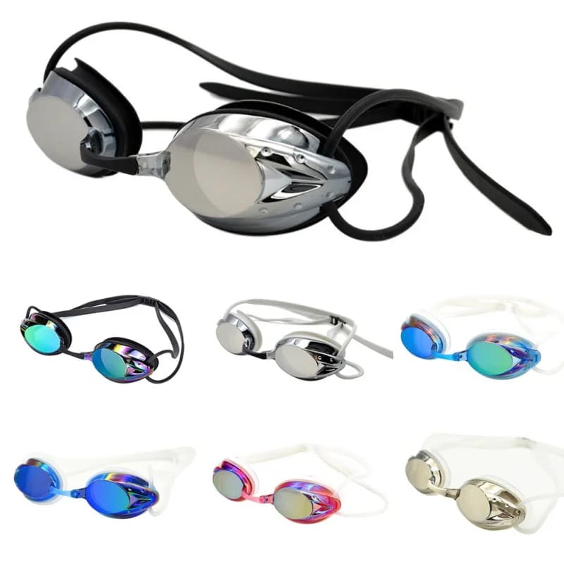 Lunettes de natation haute définition anti-buée étanches - Verres électroplaqués pour adultes hommes femmes