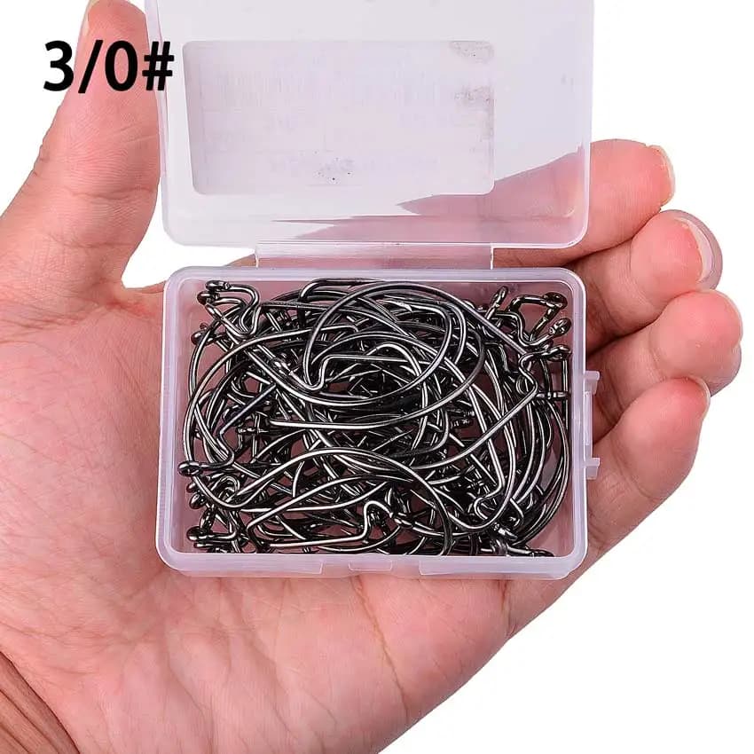 10 hameçons offset 8/5/0 pour leurres souples type worm, appâts crankbait et accessoires de pêche