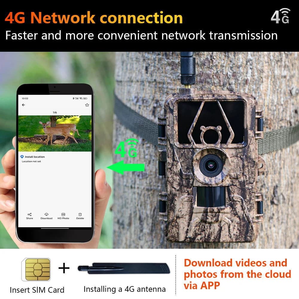 Caméra de sentier vidéo 8K photos 60MP vision nocturne activée mouvement étanche pour chasse et sécurité maison