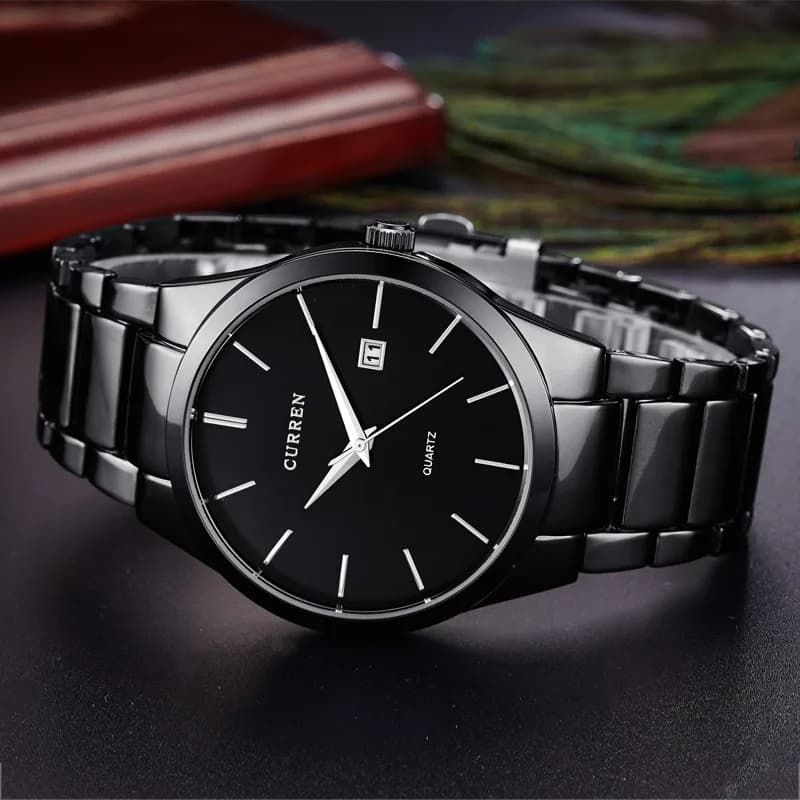 Montre homme CURREN élégante mince bracelet acier étanche quartz affaires calendrier 8106 cadeau masculin