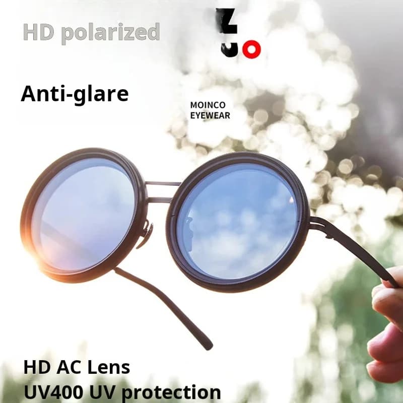 Lunettes de pêche polarisées 9 niveaux ND2-400 réglables anti UV avec étui filtre lumière pour pêche