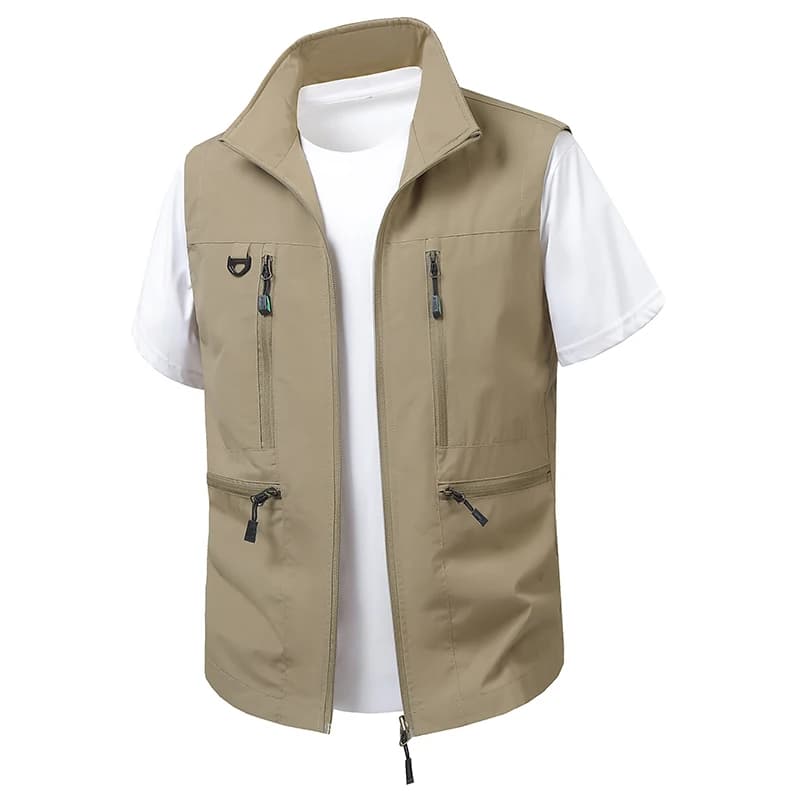 Veste sans manches pêche homme grande taille 6XL respirante et multifonction avec multiples poches
